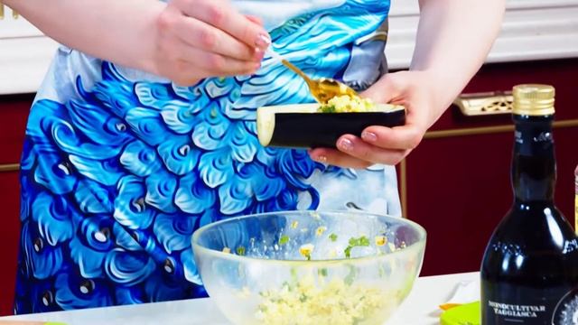 Баклажаны фаршированные творогом и сыром смотреть онлайн