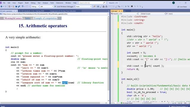 02.8 C++ identifiers, standard library headers, arithmetic operators смотреть онлайн