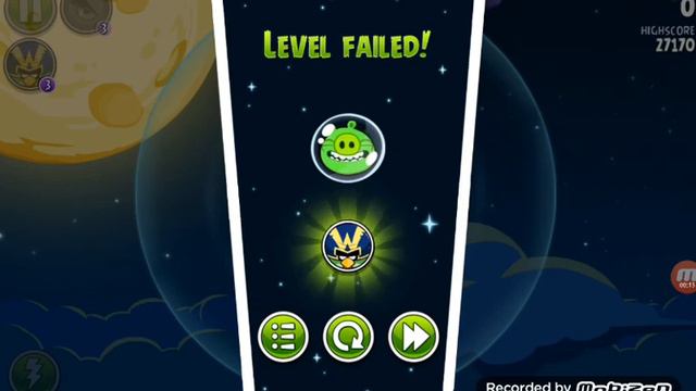 Angry Birds Space Level Failed And Level Cleared