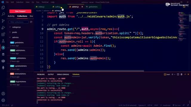 middleware api and protects routes || Blog website in vue and node || Part - 4 смотреть онлайн