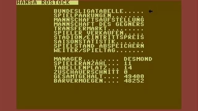 C64 Games: Fussballmanager смотреть онлайн
