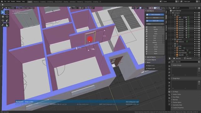 Archipack 2.0 tutorial: Draw windows and doors смотреть онлайн
