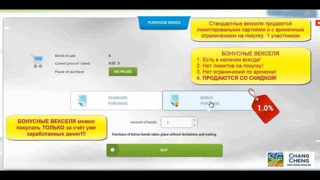 Бонусные векселя Сhang Cheng. Как покупать векселя альянса со скидкой до 10% смотреть онлайн