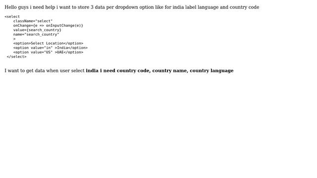 How to store multiple data in drop down react js? смотреть онлайн