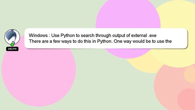 Windows : Use Python to search through output of external .exe смотреть онлайн