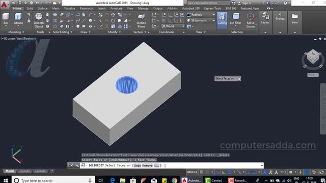 AutoCAD 3D Telugu Tutorials || #12 || Solid Editing || Offset, Rotate, Color Faces || смотреть онлайн
