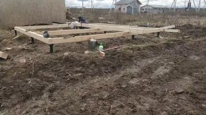 Дачный дом из минибруса. Полный процесс сборки. Нижняя обвязка. (Часть №1)