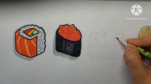 Как нарисовать суши, ролы?