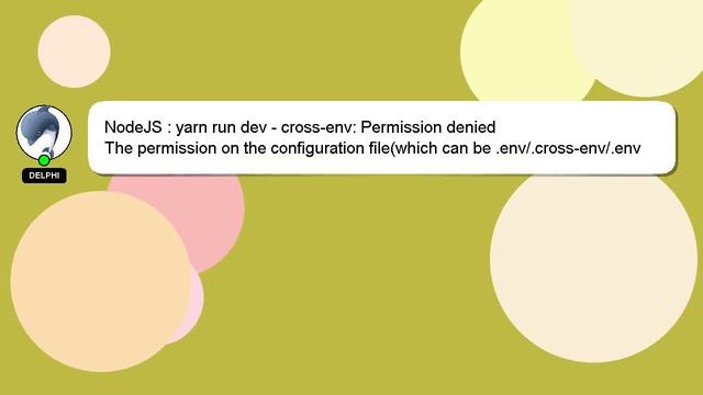 NodeJS : yarn run dev - cross-env: Permission denied смотреть онлайн