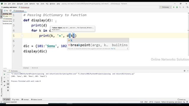 Passing Dictionary to Function in Python || Tutorial - 65 || Python Tutorial смотреть онлайн