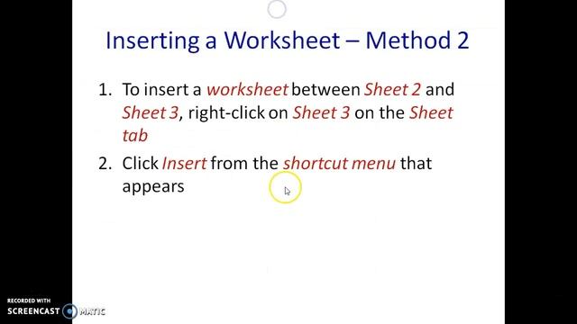 Inserting worksheet in Excel 2007 - Method 2 смотреть онлайн