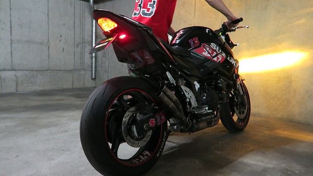 Suzuki GSR 750 MIVV Double Gun Exhaust Sound