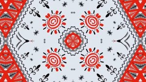 Русский народный орнамент. Мезенская роспись. Бесплатный футаж. Зацикленное видео. 7