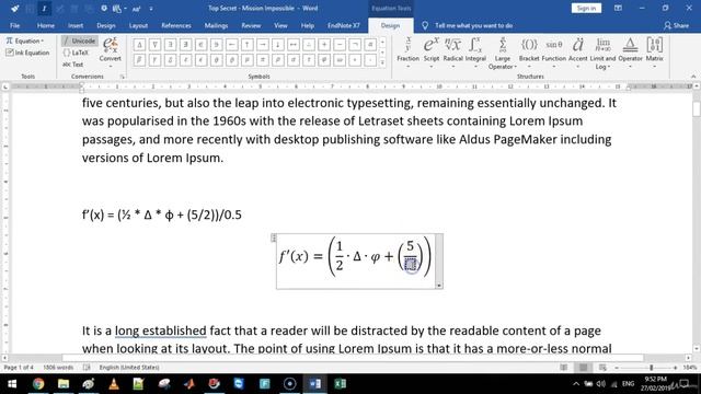 Equation Editor - Microsoft Word 2019 смотреть онлайн