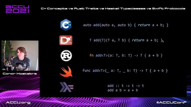C++ Concepts vs Rust Traits vs Haskell Typeclasses vs Swift Protocols - Conor Hoekstra - ACCU 2021 смотреть онлайн