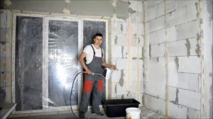 Хоппер ковш штукатурный. Скоростная грунтовка стен.