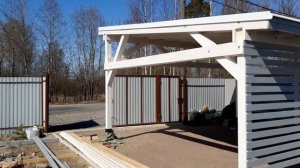 Навес для авто из бруса | Производство навесов из бруса| в Санкт-Петербурге и Лен.области с монтажо