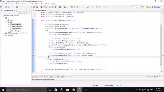 Intermediate Java Tutorial 7 (Eclipse): Update data in a MySQL database смотреть онлайн