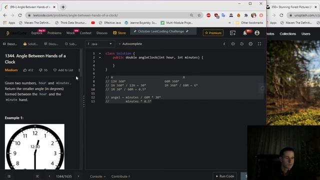 LeetCode 1344. Angle Between Hands of a Clock Solution Explained - Java смотреть онлайн