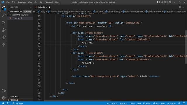 Bootstrap 5 Form: Radio & Checkbox & Switch & Toggle | Tutorial - Deutsch #5 смотреть онлайн