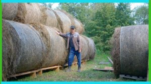 Наконец то сдвинул сарай для коров с «мертвой точки» и сложили «пирамиду»! Деревенские будни