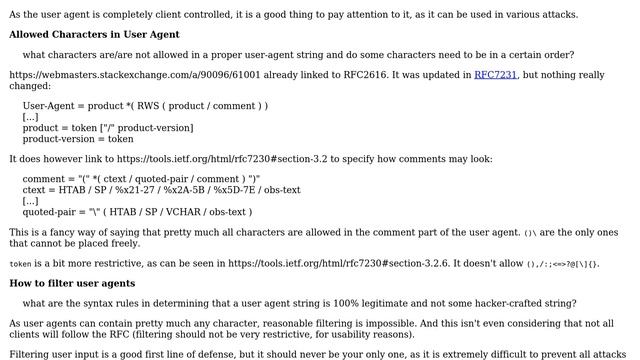 How to determine if a user agent string has proper syntax or might be a hacking attempt? смотреть онлайн