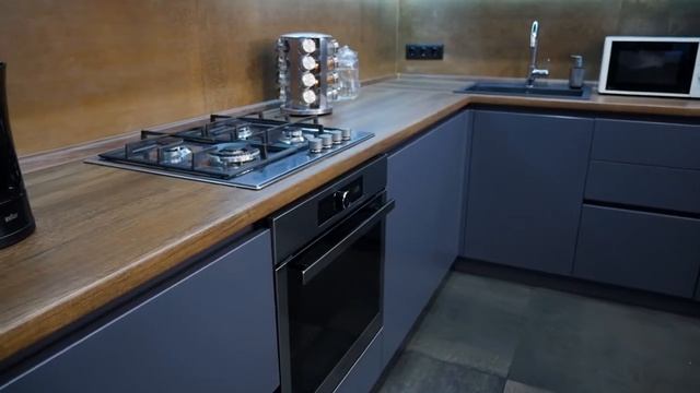 Дизайн кухни в реализованном проекте в стиле лофт смотреть онлайн