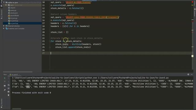 SQLite in and JSON out via Python 3 смотреть онлайн