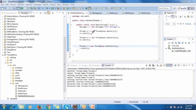 Java Thread Part 3(wait notify and notify All) смотреть онлайн