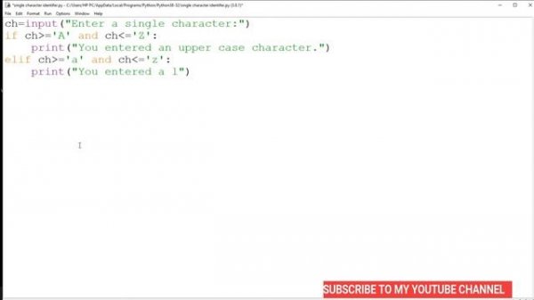 Character identifier by python |  if else elif statement | Python