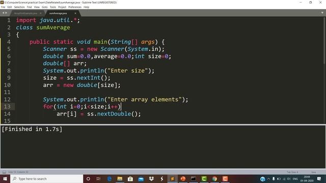 Sum and Average of Array Elements смотреть онлайн