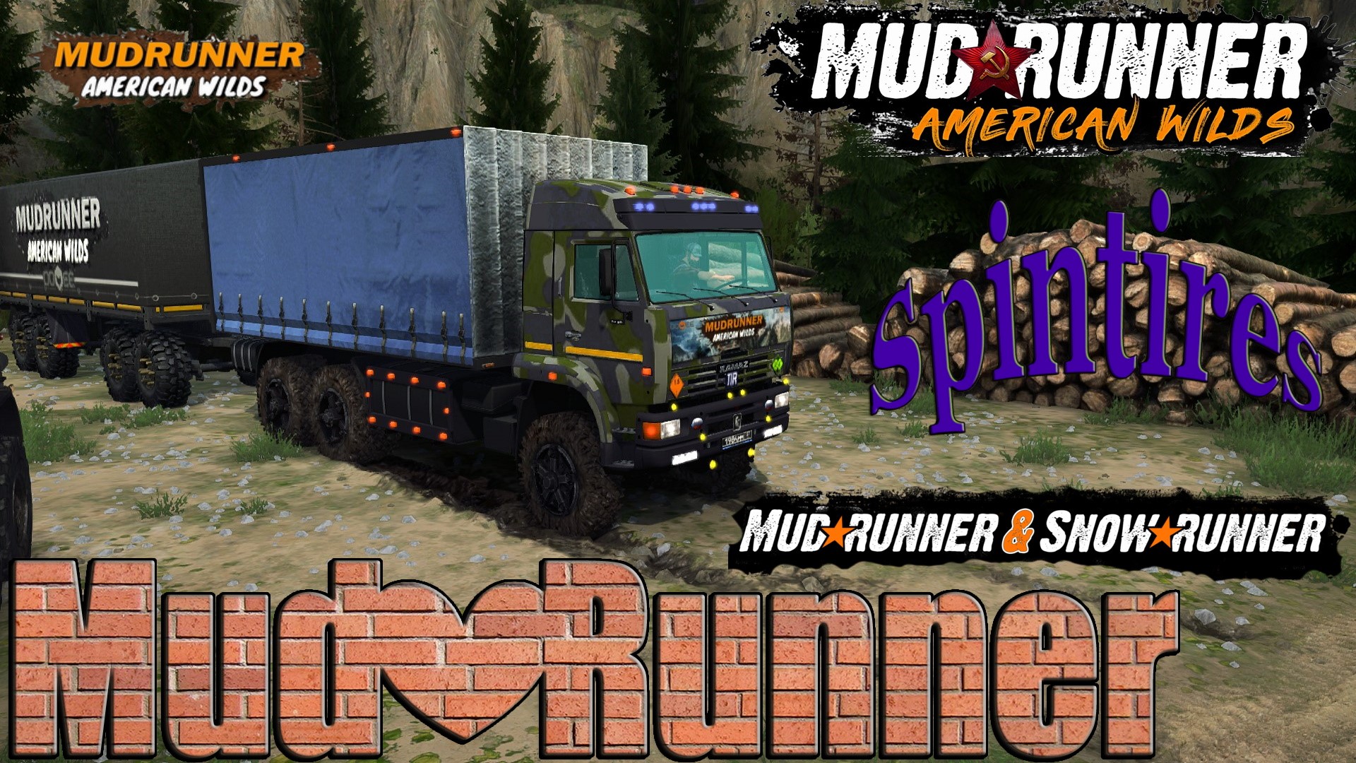 КАМАЗ 65225-MF открываем ГАРАЖ Месим грязь в ! Карта «Лесные просторы» Spintires: MudRunner