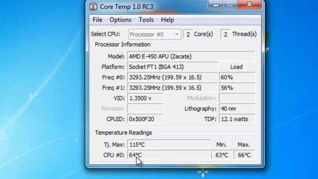 Windows 7 | Core Temp | Measure CPU Temperature смотреть онлайн
