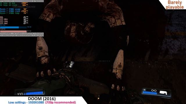 Lenovo IdeaPad L340-15: DOOM (2016) gameplay (Ryzen 7 3700U , RX Vega 10) смотреть онлайн