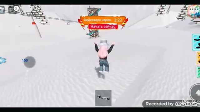 Я УЧУСЬ КАТАТЬСЯ НА СНОУБОРДЕ роблокс ROBLOX SKI SIMULATOR