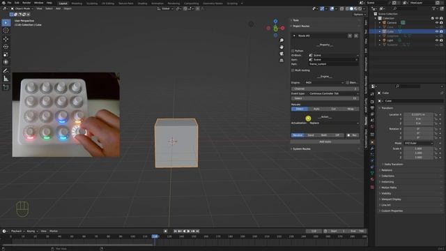 Blender 3.4 - Using a MIDI controller to scroll the timeline (AddRoutes addon) смотреть онлайн