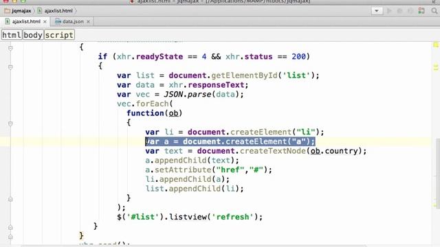 Sample for Using Ajax with jQueryMobile смотреть онлайн