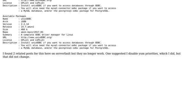 DevOps & SysAdmins: How to update unixODBC via yum on EB awsLinux? смотреть онлайн