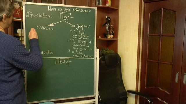 Имя существительное (продолжение). Приставки ПОЛ- и ПОЛУ-. Взгляд преподавателя. Занятие 13-3.