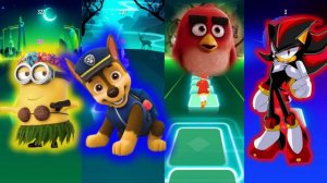 Minions vs PAW Patrol vs Angry Birds vs Black Sonic | Tiles Hop EDM Rush