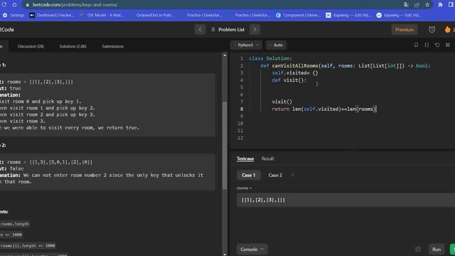 841. Keys and Rooms | Medium Level Interview Question Full Explanation in Python смотреть онлайн
