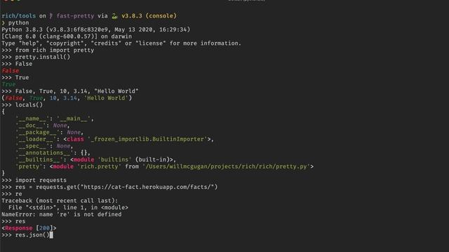 Pretty printing in the Python REPL with Rich смотреть онлайн