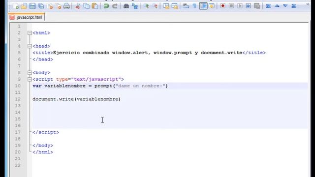 Javascript: ejercicio combinado de alert, prompt y document.write - www.ofimaticaparatorpes.com смотреть онлайн