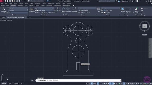 4-6 Inserting Centerlines and Center Marks (AutoCAD 2023) смотреть онлайн