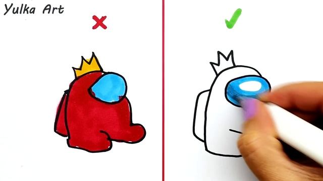 Drawing DOs & DON'Ts Among Us character In 1 Minute challenge смотреть онлайн