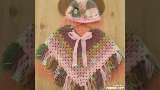 Very Beautiful And Gracefull Hand Crochet Baby Poncho Latest Designs