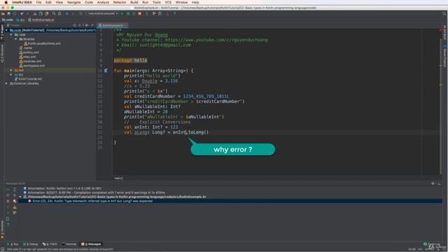 3 Basic types in Kotlin programming language смотреть онлайн