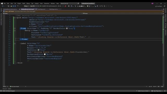 Outlined Entry Control In .NET MAUI / Xamarin