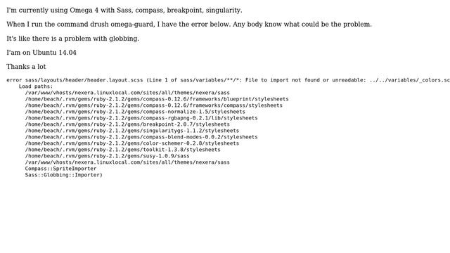 Drupal: Problem file to import not found or unreadable ../../variables/_colors.scss смотреть онлайн