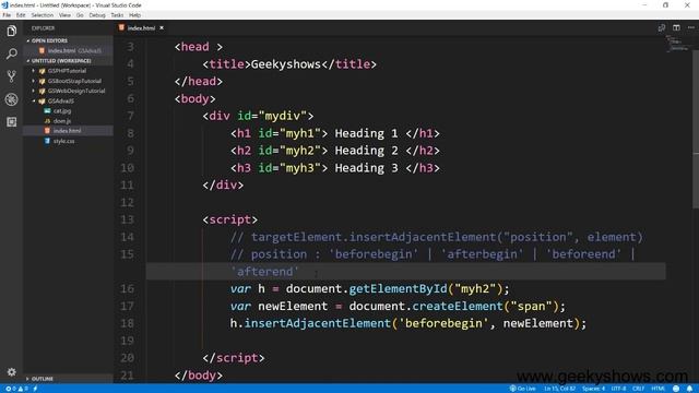 insertAdjacentElement Method in JavaScript (Hindi) смотреть онлайн